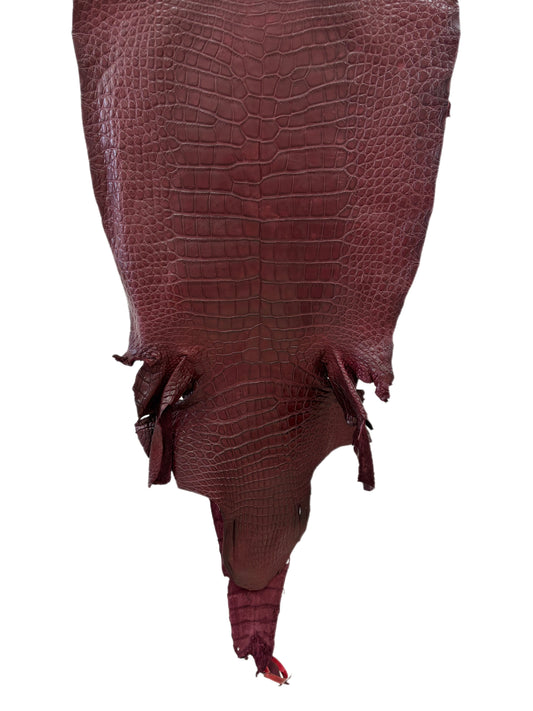 43 cm Grade 3/4 Bordeaux Matte Wild American Alligator Leather - Tag: LA24-0037229