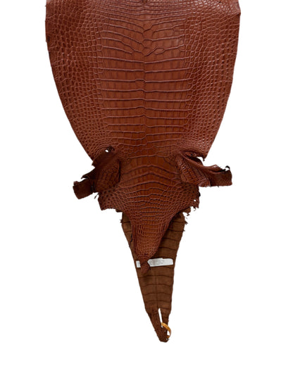 39 cm Grade 2/3 Rustic Cognac Matte Farm-Raised American Alligator Leather - Tag: LA17-0274361
