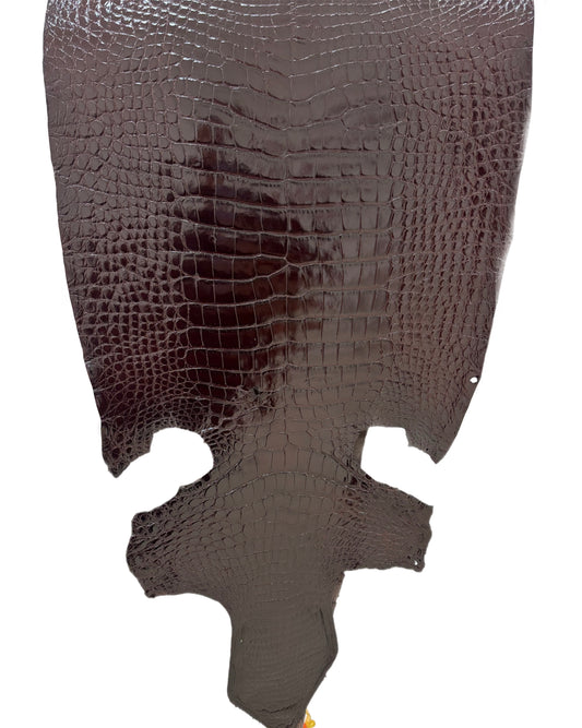 46 cm Grade 3/4 Chocolate Millennium Wild American Alligator Leather - Tag: LA22-0030426