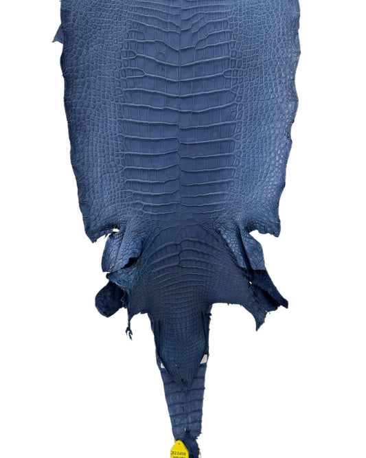 36 cm Grade 2/3 Indigo Matte Wild American Alligator Leather - Tag: LA17-0019224