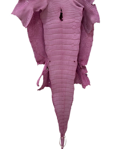 34 cm Grade 2/3 Cotton Candy Matte Wild American Alligator Leather - Tag: LA23-0022711