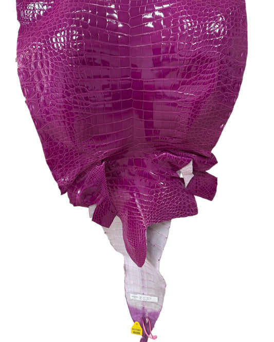 51 cm Grade 2/3 Magenta Glazed Farm Raised American Alligator Leather - Tag: FL14-0004097
