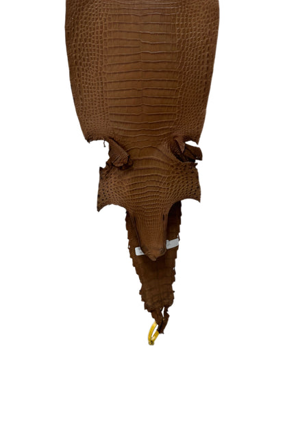 25 cm Grade 1/2 Kango Tabac Matte Farm-Raised American Alligator Leather - Tag: FL22-0030364