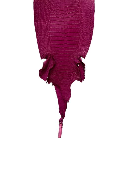 New Color! 22 cm Grade 1/2 Raspberry Matte Farm-Raised American Alligator Leather - Tag: LA24-0228928