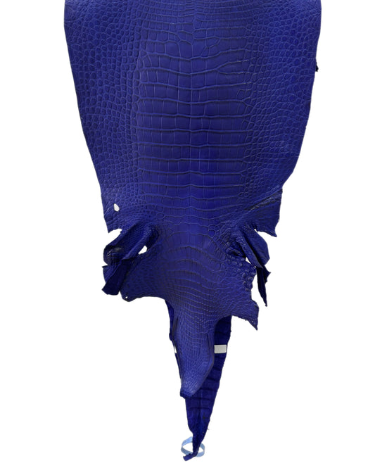 35 cm Grade 2/3 Cobalt Blue Matte Wild American Alligator Leather - Tag: LA23-0051967