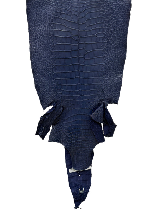 35 cm Grade 1/2 Navy Blue Desert Wild American Alligator Leather - Tag: LA16-0026636