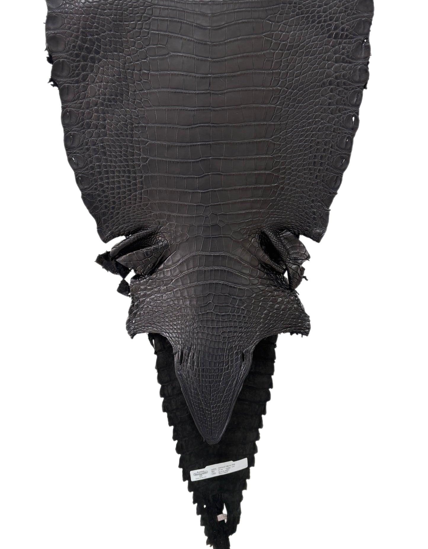 37 cm Grade 1/2 Black Matte Farm-Raised American Alligator Leather - Tag: FL18-0052119