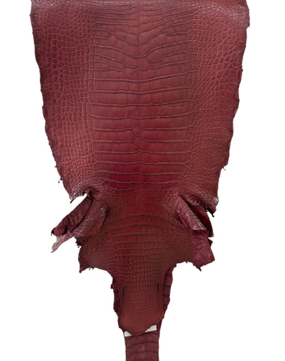 41 cm Grade 3/4 Bordeaux Matte Wild American Alligator Leather - Tag: LA22-0004760