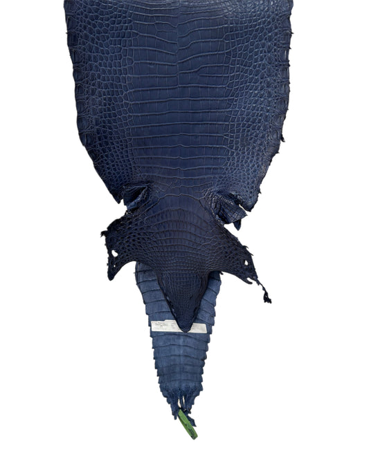 26 cm Grade 4/5 Admiral Blue Matte Farm Raised American Alligator Leather - Tag: FL22-0030360