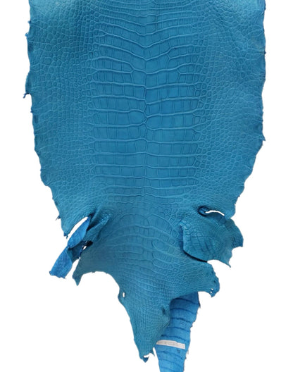 52 cm Grade 3/4 Ultramarine Matte Wild American Alligator Leather - Tag: LA23-0048185