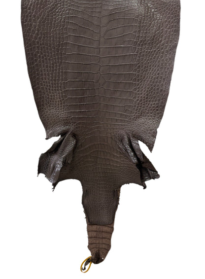 49 cm Grade 4/5 Kralle Brown Matte Wild American Alligator Leather - Tag: LA25-0008002