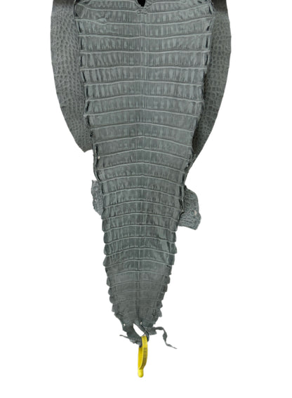 New Color and Finish! 27 cm Grade 1/2 Charcoal Grey Nubuck Farm-Raised American Alligator Leather - Tag: FL22-0030108