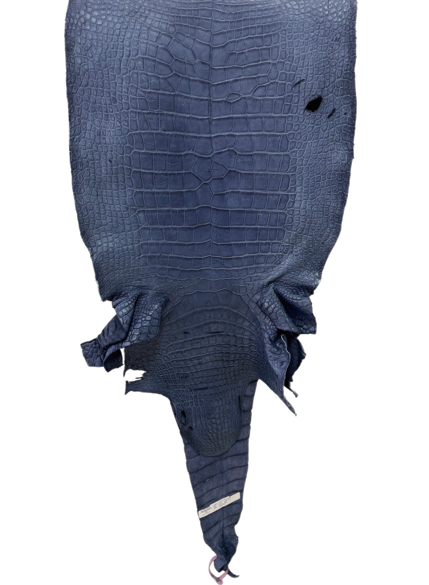 44 cm Grade 4/5 Indigo Matte Wild American Alligator Leather - Tag: TX22-0010351