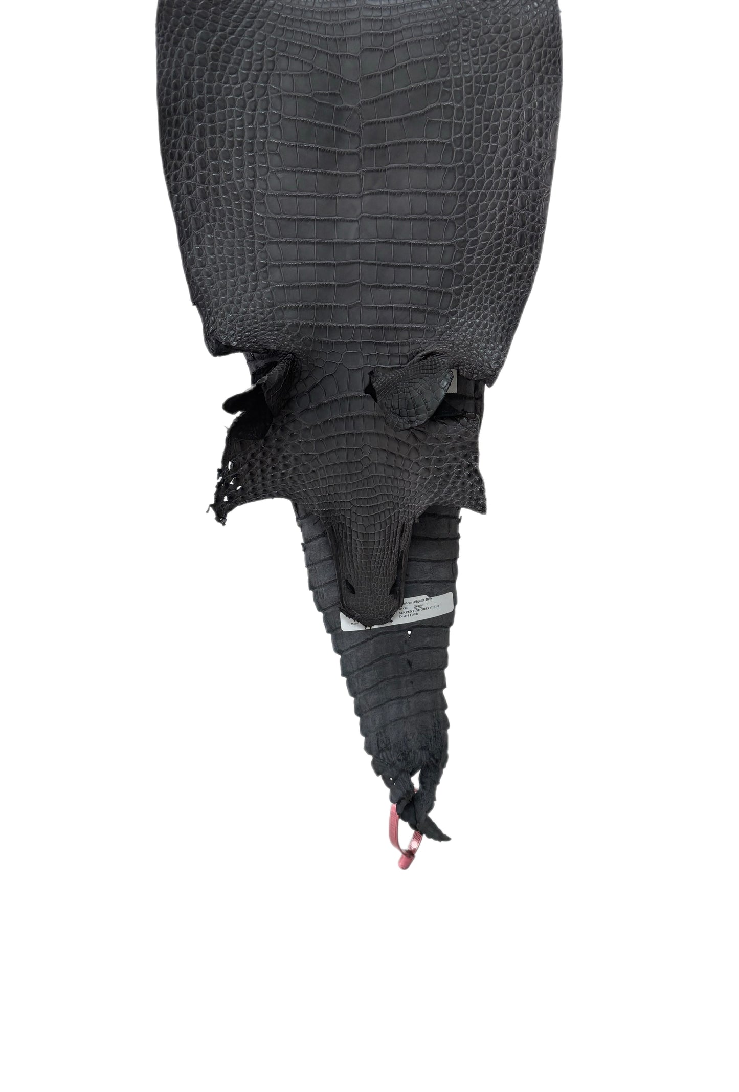 25 cm Grade 1 Serpentine Grey Matte Farm-Raised American Alligator Leather - Tag: FL21-0024601
