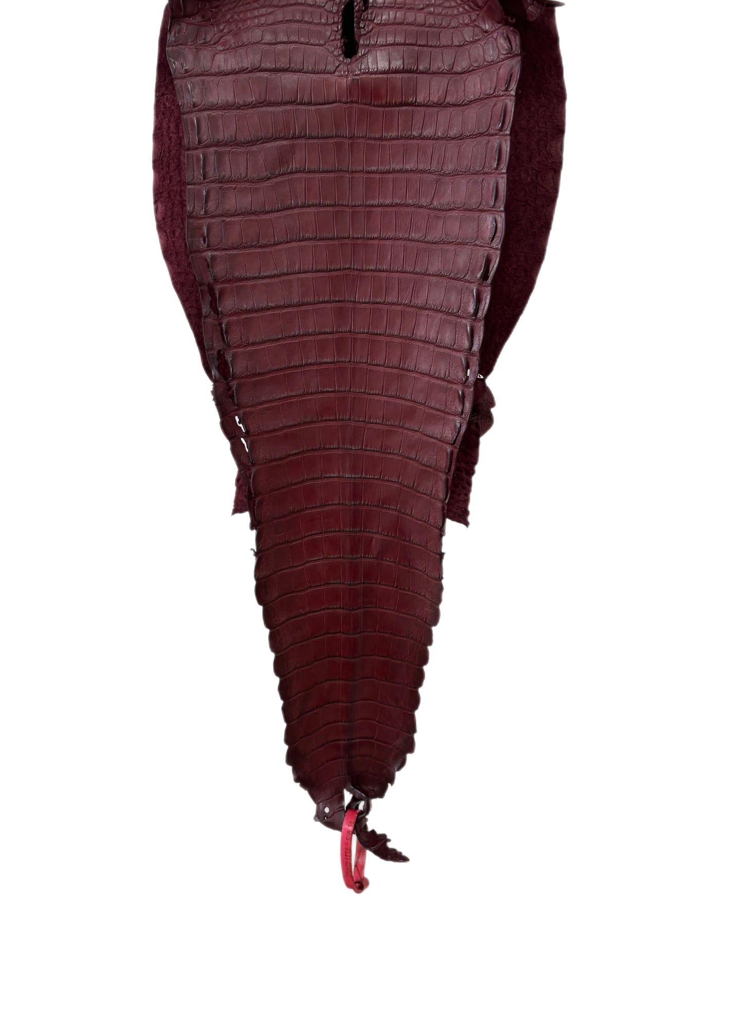 29 cm Grade 1/2 Bordeaux Matte Farm-Raised American Alligator Leather - Tag: FL21-0024602