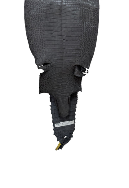 28 cm Grade 1/2 Serpentine Grey Matte Farm-Raised American Alligator Leather - Tag: FL22-0030354