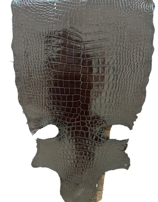 45 cm Grade 3/4 Chocolate Millennium Wild American Alligator Leather - Tag: LA23-0016527