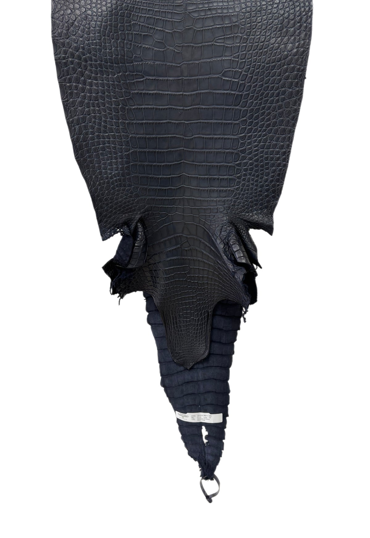 38 cm Grade 1/2 Navy Blue Matte Farm-Raised American Alligator Leather - Tag: LA18-0267081