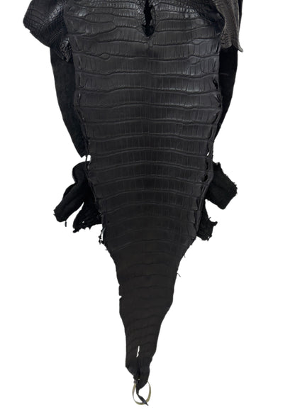 35 cm Grade 2/3 Black Matte Farm-Raised American Alligator Leather - Tag: LA25-0316509