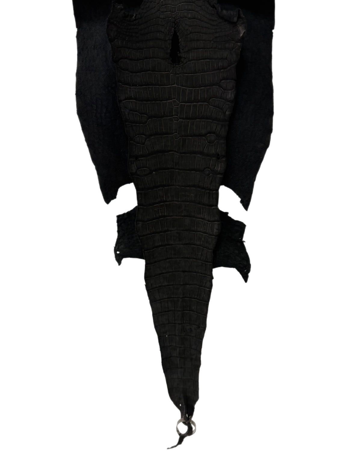 37 cm Grade 3/4 Black Nubuck Wild American Alligator Leather - Tag: LA23-0015212