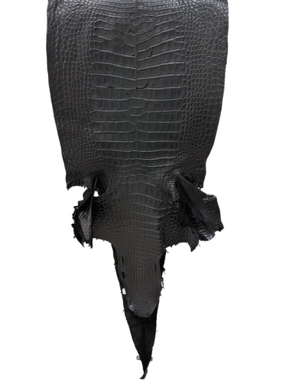 38 cm Grade 3/4 Black Matte Wild American Alligator Leather - Tag: LA17-0038467
