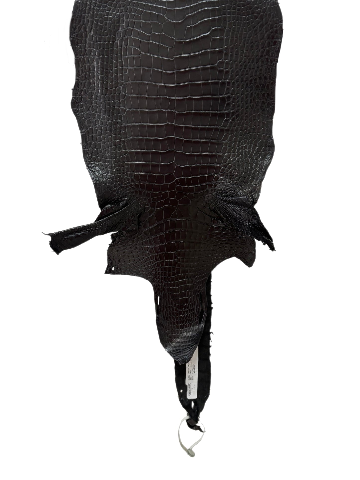 28 cm Grade 1/2 Black Matte Wild American Alligator Leather - Tag: LA17-0053617