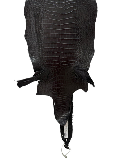 28 cm Grade 1/2 Black Matte Wild American Alligator Leather - Tag: LA17-0053617