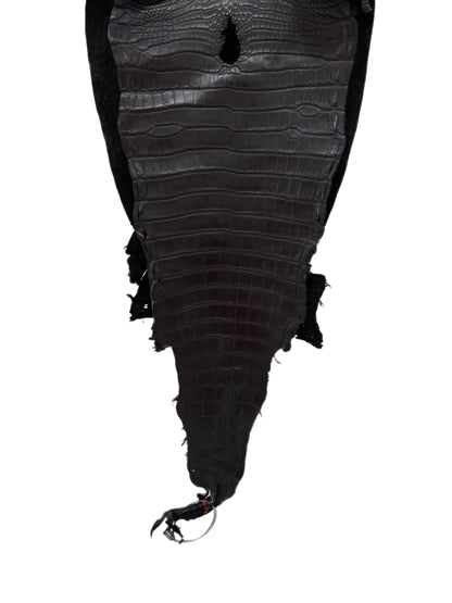 30 cm Grade 2/3 Black Matte Farm-Raised American Alligator Leather - Tag: LA23-0531905