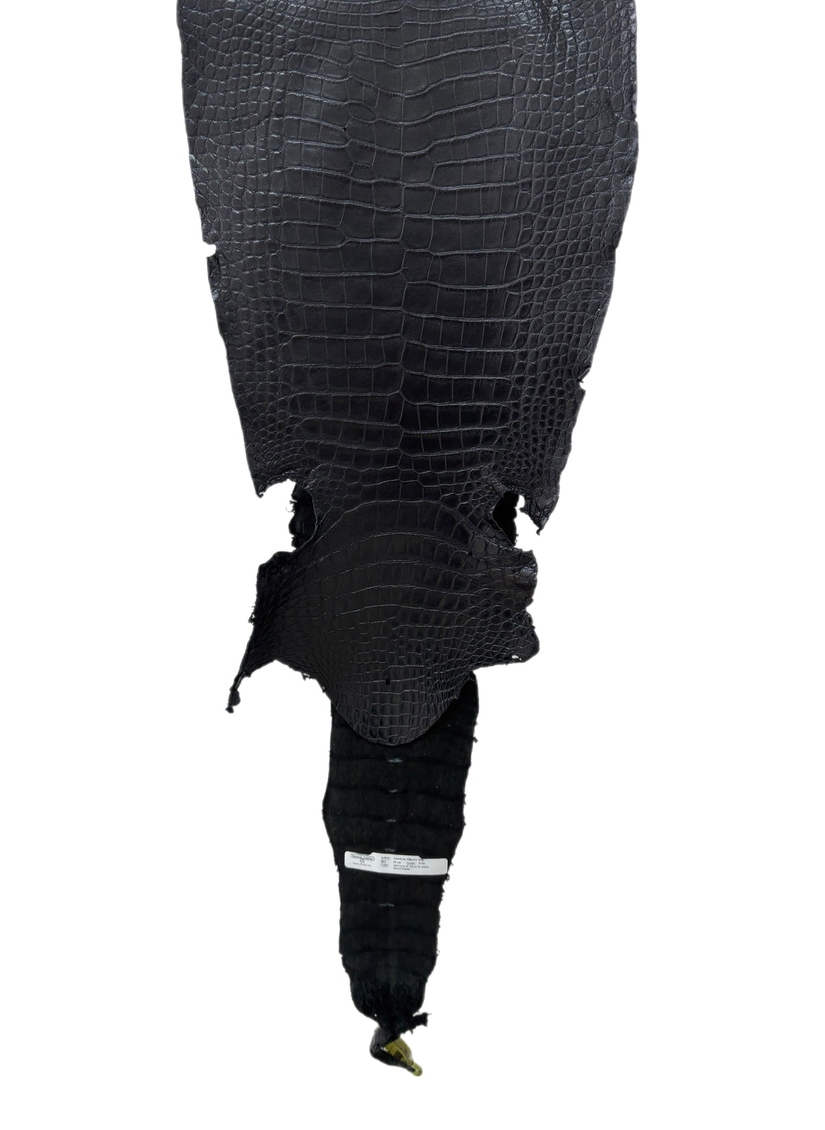 32 cm Grade 2/3 Metallic Black Shimmer Matte Wild American Alligator Leather - Tag: LA22-0003792