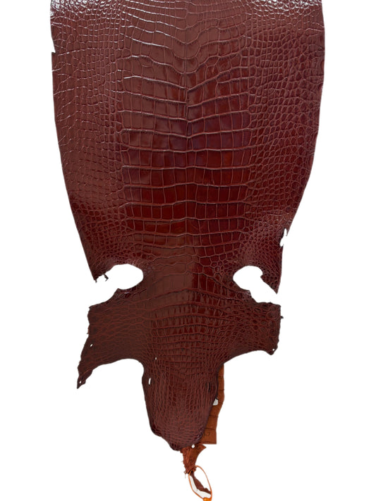 40 cm Grade 3/4 Bourbon Millennium Wild American Alligator Leather - Tag: LA23-0014182