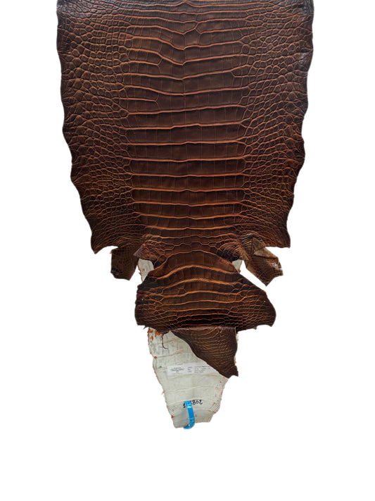 33 cm Grade 1/2 Sienna Matte Wild American Alligator Leather - Tag: ESRE-0050764