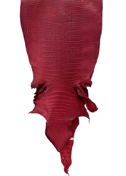 38 cm Grade 2/3 Scarlet Matte Wild American Alligator Leather - Tag: LA23-0047097