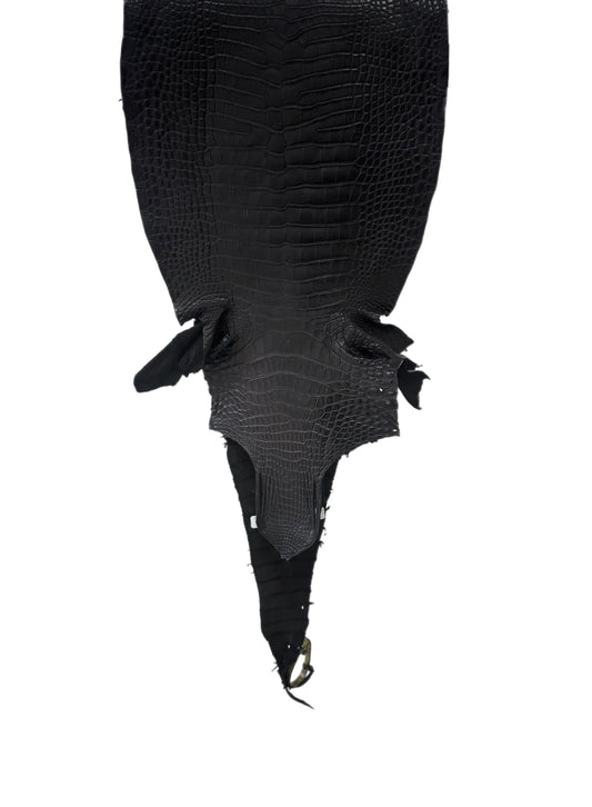 33 cm Grade 2/3 Black Matte Farm-Raised American Alligator Leather - Tag: LA25-0316203