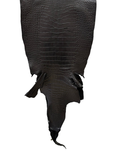 42 cm Grade 2/3 Black Matte Wild American Alligator Leather - Tag: LA16-0033690