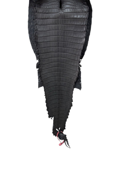 26 cm Grade 1/2 Serpentine Grey Matte Farm-Raised American Alligator Leather - Tag: FL21-0024858