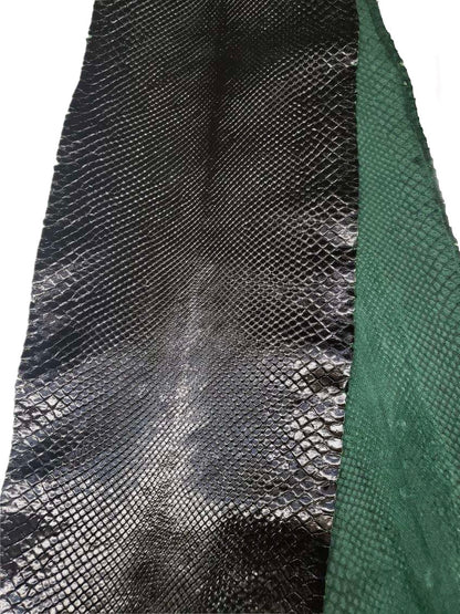 2.3 M Dark Green Glazed Front Cut Python Leather