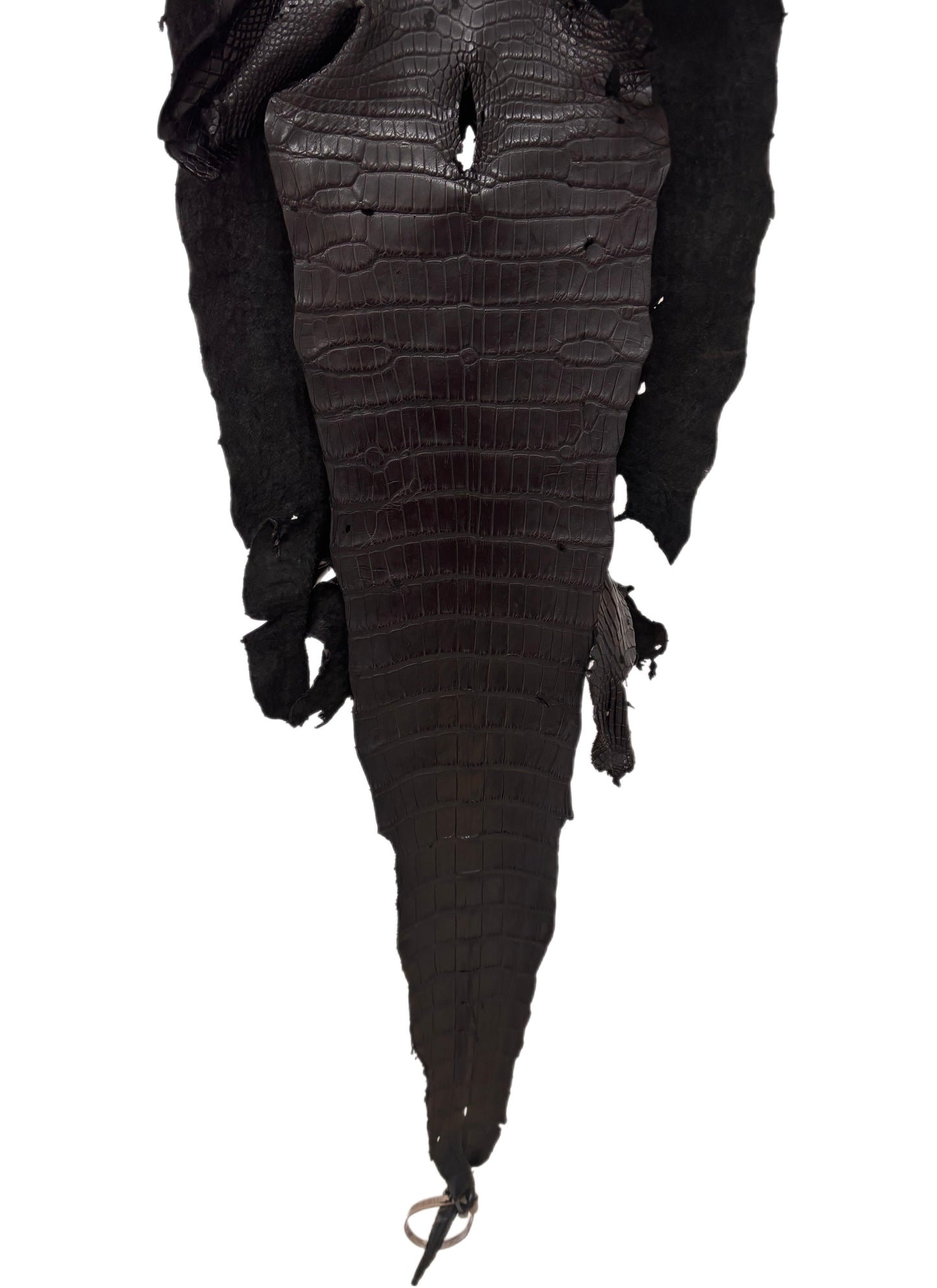 39 cm Grade 4/5 Black Matte Wild American Alligator Leather - Tag: LA23-0003009