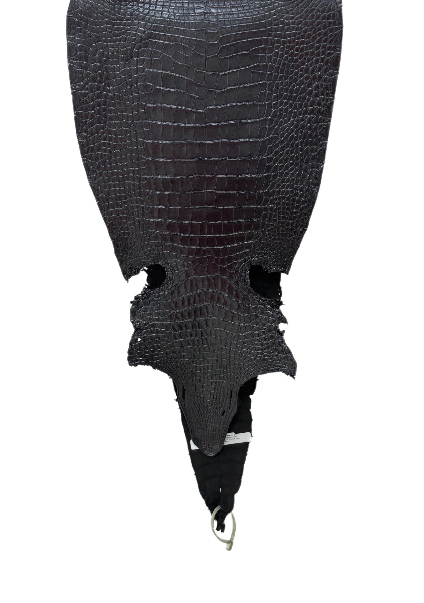 32 cm Grade 1/2 Metallic Black Shimmer Matte Farm-Raised American Alligator Leather - Tag: LA17-0274665