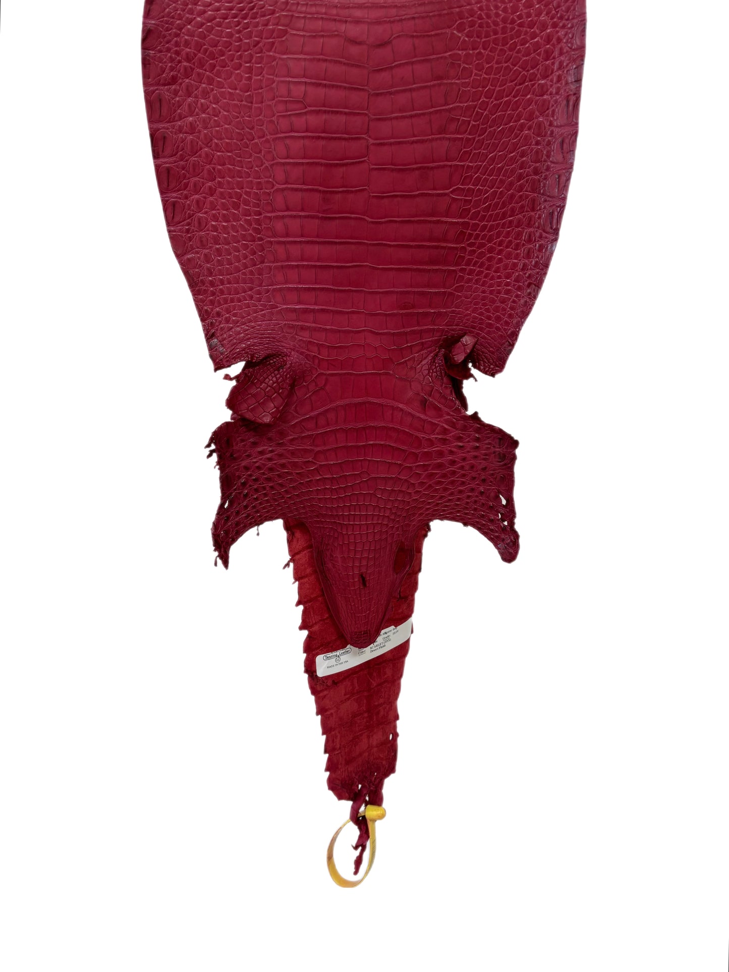 24 cm Grade 3/4 Scarlet Matte Farm-Raised American Alligator Leather - Tag: FL22-0030107