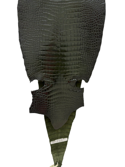 36 cm Grade 1/2 Racing Green Millennium Farm-Raised American Alligator Leather - Tag: LA17-0274643