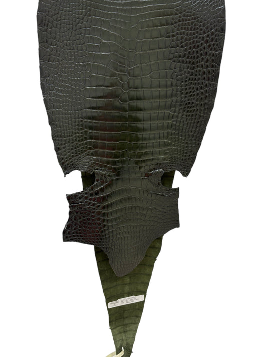 36 cm Grade 1/2 Racing Green Millennium Farm-Raised American Alligator Leather - Tag: LA17-0274643