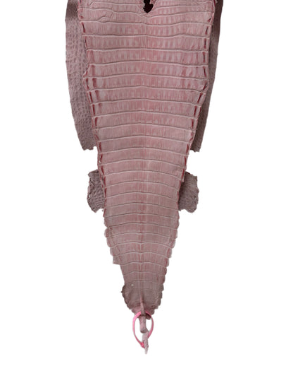 New Color and Finish! 28 cm Grade 1/2 Light Pink Nubuck Farm-Raised American Alligator Leather - Tag: FL21-0024650
