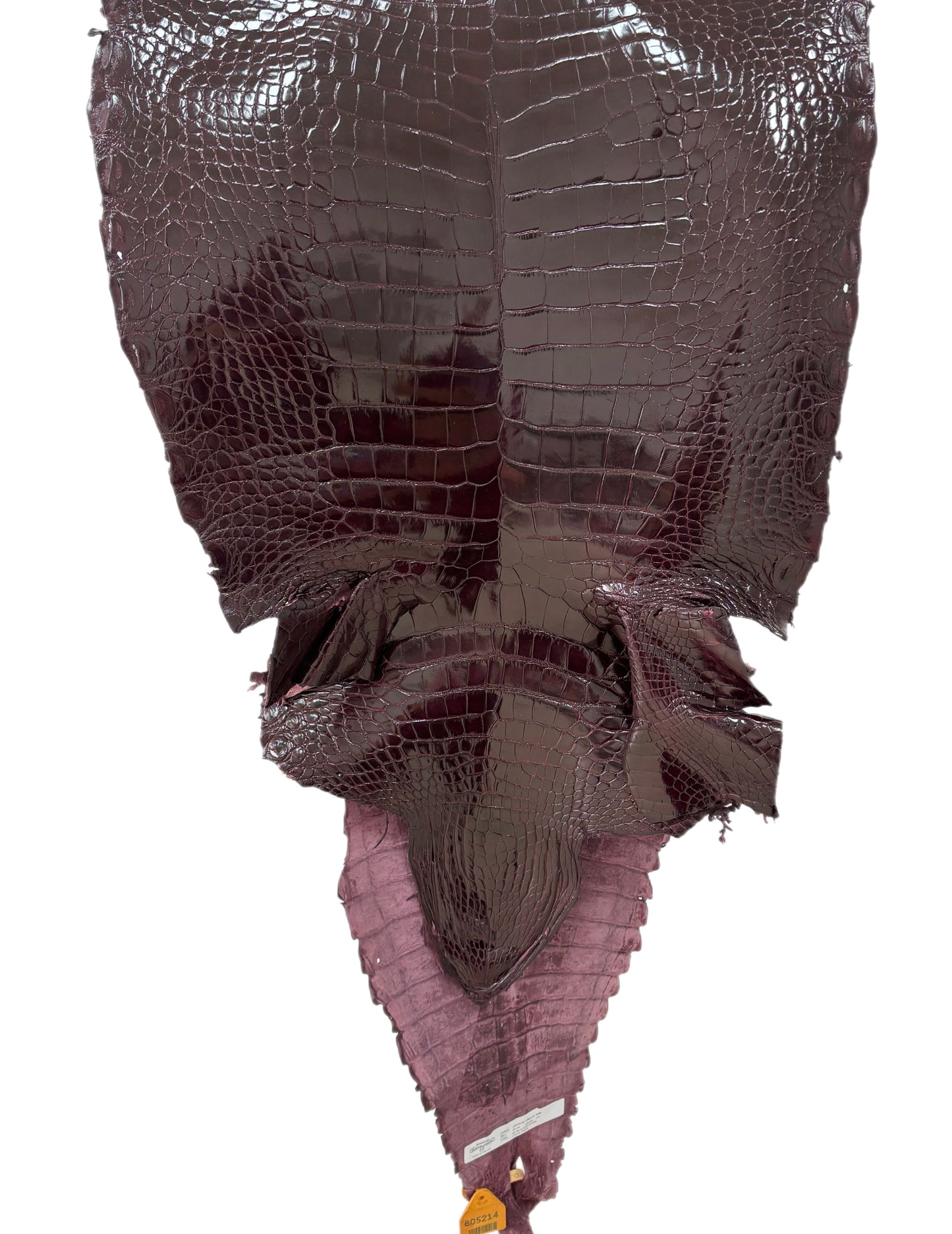 42 cm Grade 2/3 Burgundy Glazed Farm-Raised American Alligator Leather - Tag: GA13-0024548