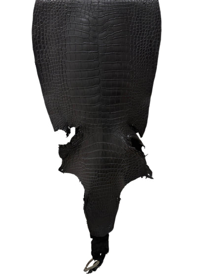 38 cm Grade 4/5 Black Matte Wild American Alligator Leather - Tag: LA23-0003202