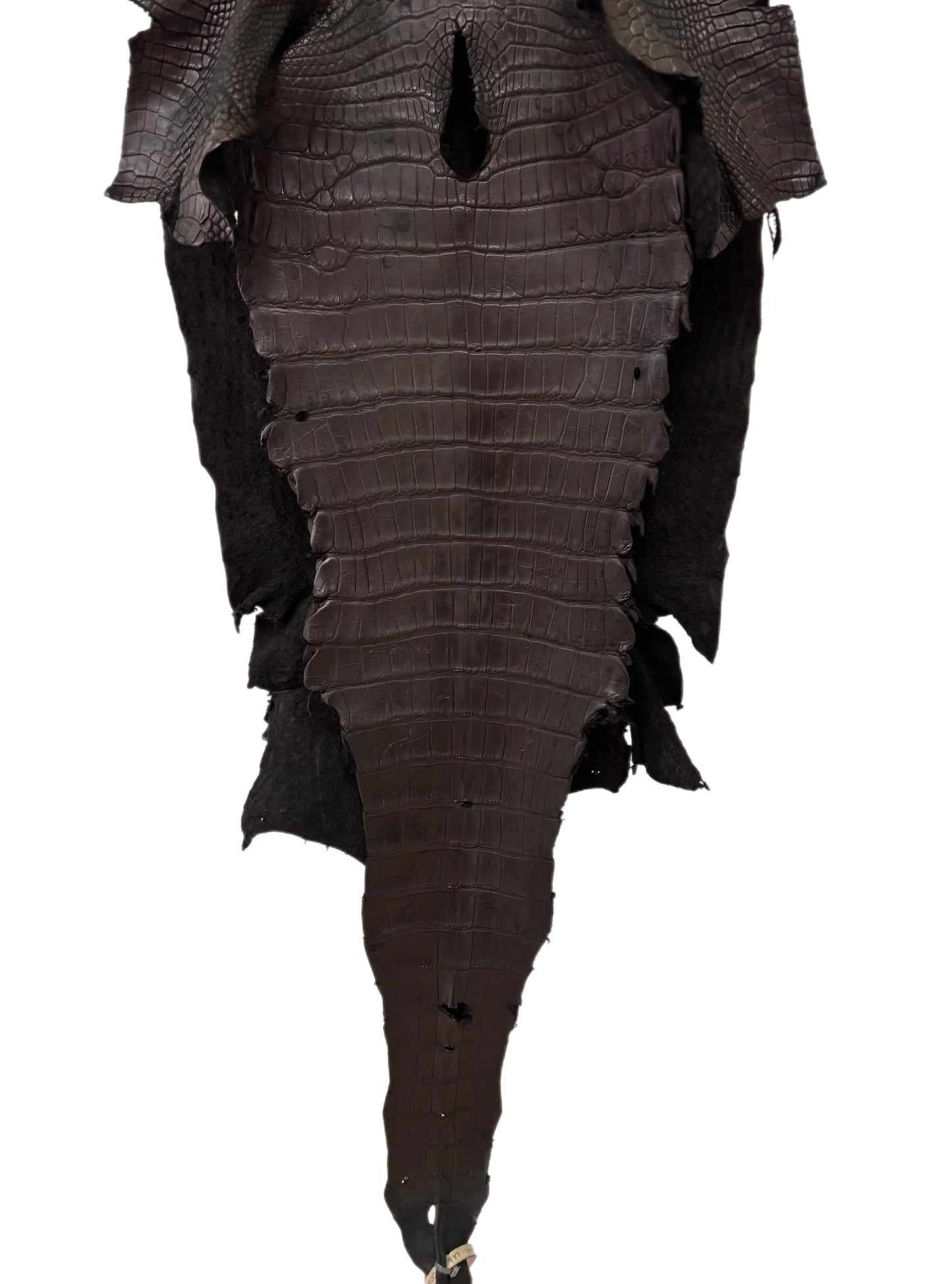 40 cm Grade 4/5 Black Matte Wild American Alligator Leather - Tag: LA23-0013695