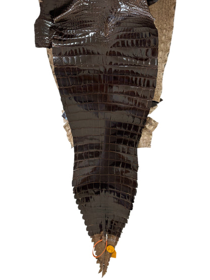 36 cm Grade 1/2 Sport Rust Brown Glazed Farm-Raised American Alligator Leather - Tag: GA14-0023414