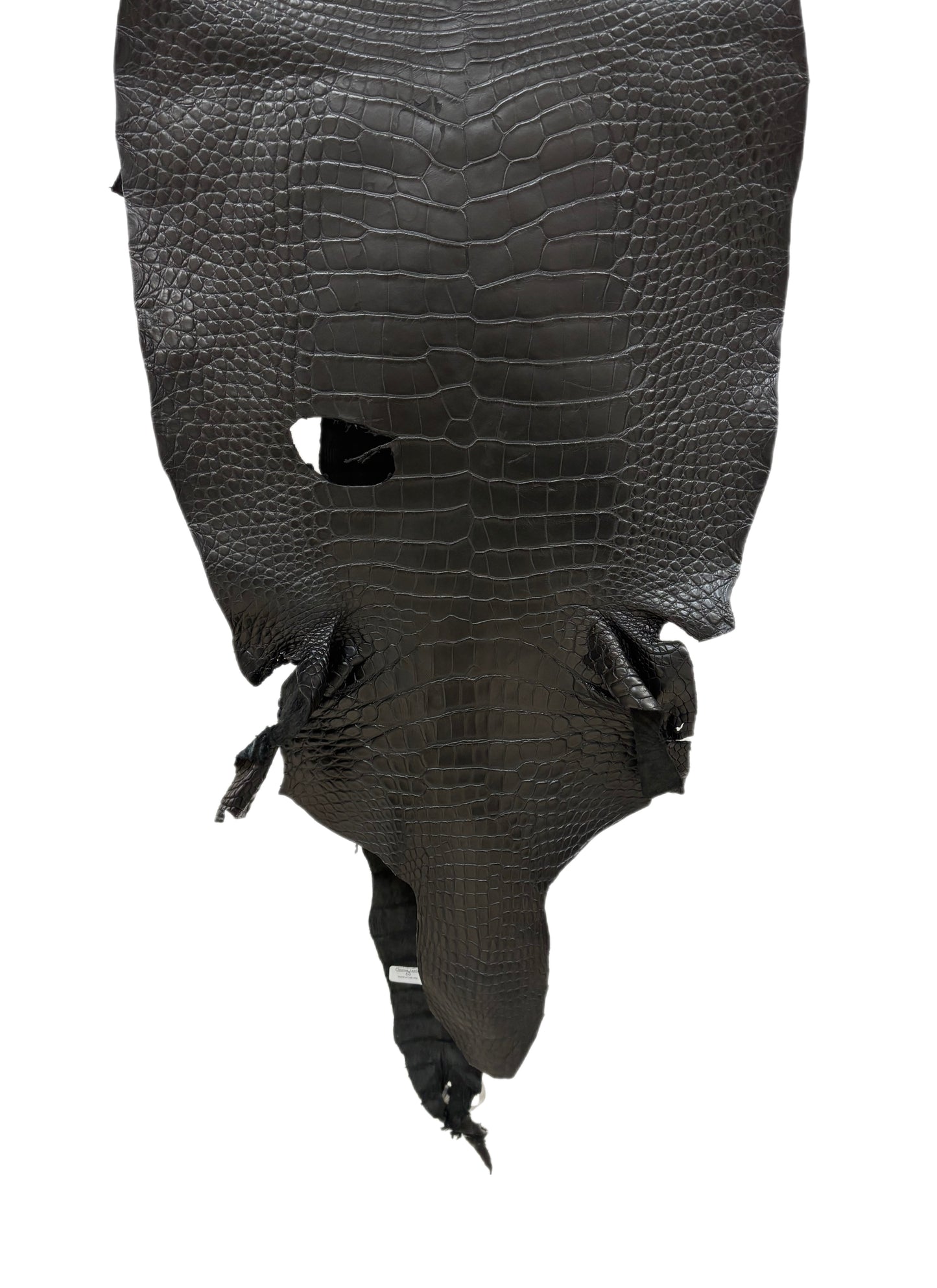 44 cm Grade 3/4 Black Matte Wild American Alligator Leather - Tag: LA23-0014445