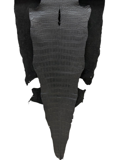 51 cm Grade 2/3 Black Matte Wild American Alligator Leather - Tag: LA18-0038647