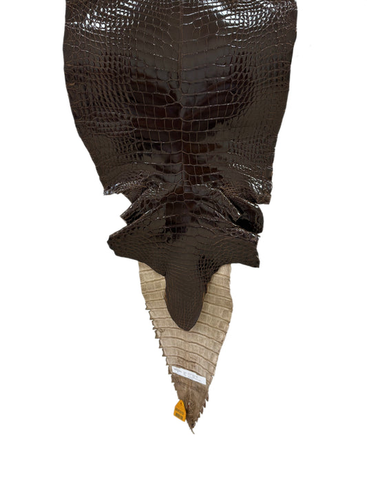 37 cm Grade 1/2 Sport Rust Brown Glazed Farm-Raised American Alligator Leather - Tag: GA14-0021495