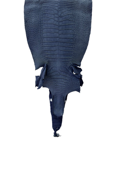 33 cm Grade 1/2 Indigo Matte Wild American Alligator Leather - Tag: LA16-0023603